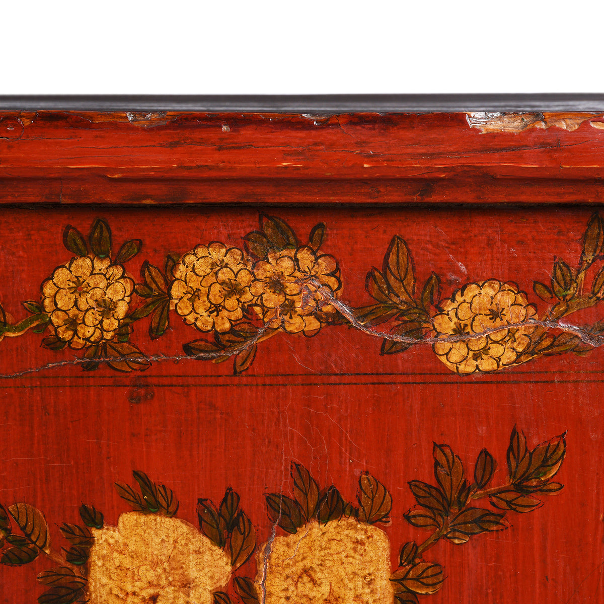 Paintwork Detail From Antique Painted Sideboard From Qinghai- 19thC | Indigo Antiques