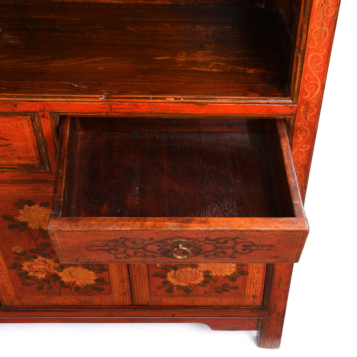 Drawer Interior From Painted Mongolian Bookshelf - Late 20thC | Indigo Antiques