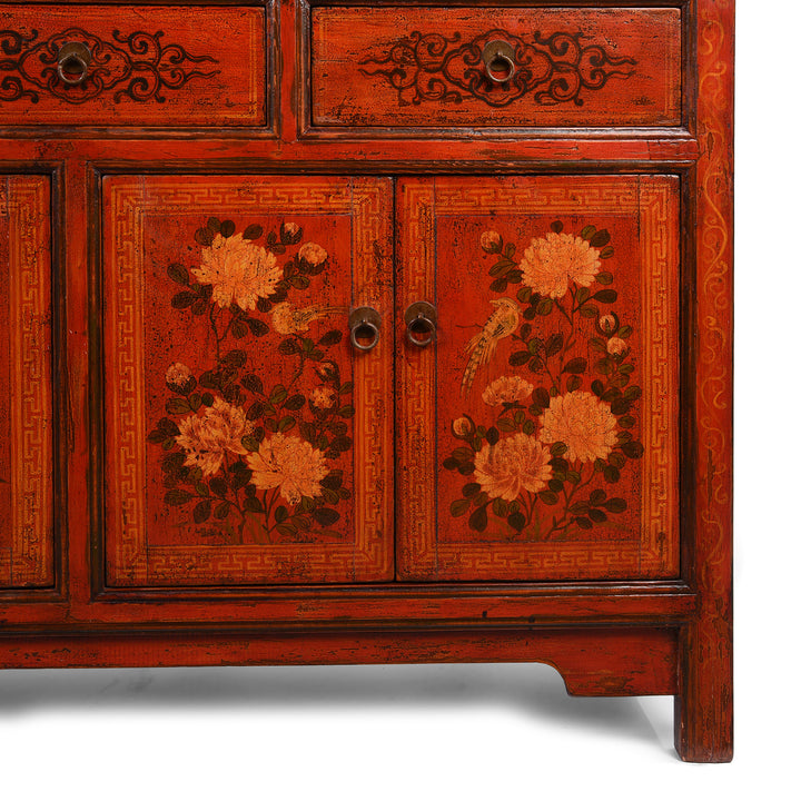Detail From Painted Mongolian Bookshelf - Late 20thC | Indigo Antiques