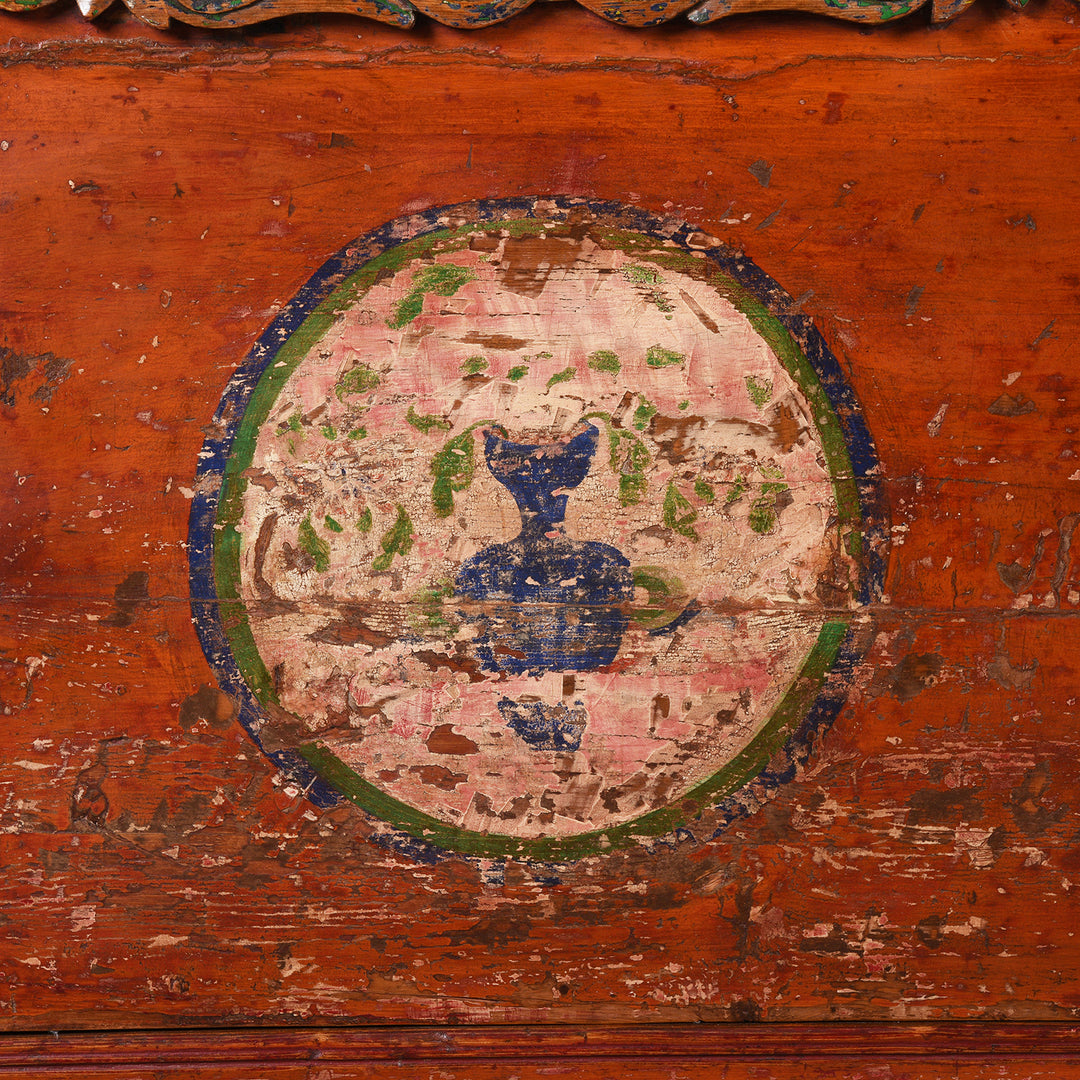 Painting Detail from an Antique Painted Qinghai Sideboard - 19thC | Indigo Antiques