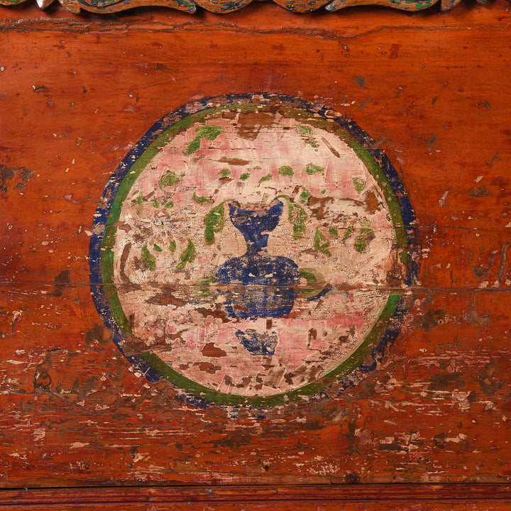 Painting Detail from an Antique Painted Qinghai Sideboard - 19thC | Indigo Antiques