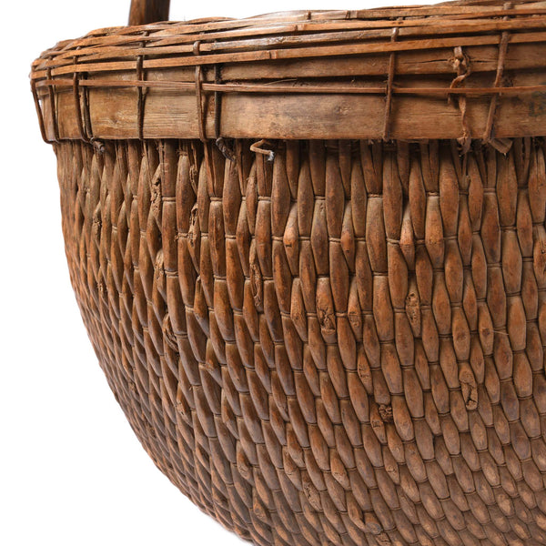 Vintage Woven Willow Farmers Basket - Ca 1940's