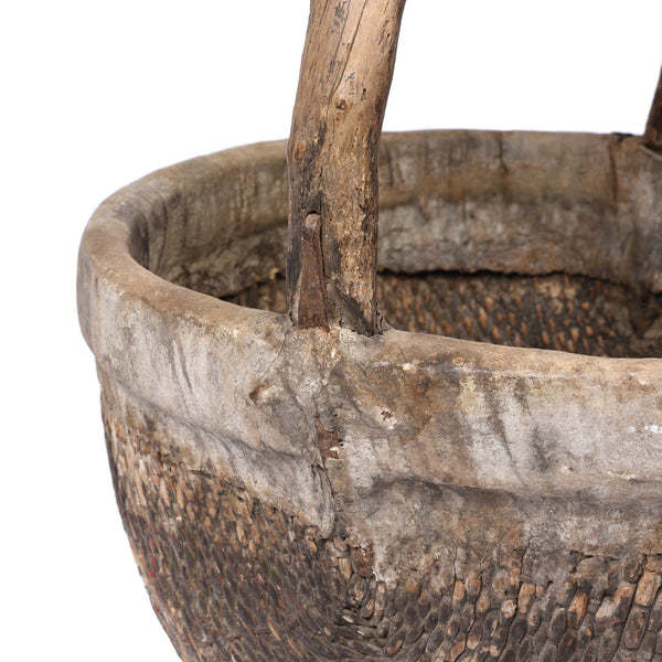 Vintage Woven Willow Farmers Basket - Ca 1940's