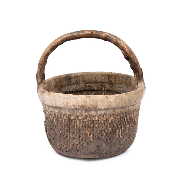 Vintage Woven Willow Farmers Basket - Ca 1940's