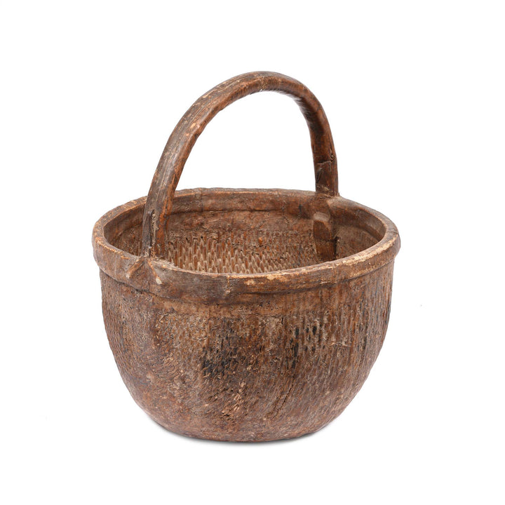 Vintage Woven Willow Farmers Basket | Indigo Antiques