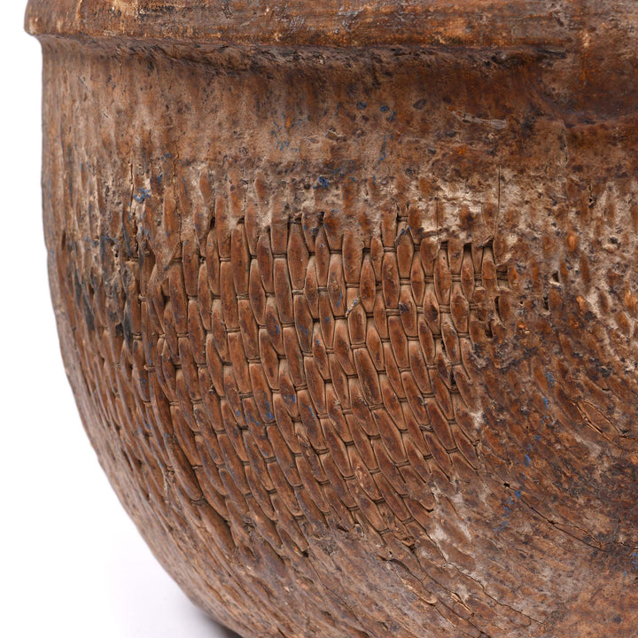 Weave Detail From Vintage Woven Willow Farmers Basket | Indigo Antiques