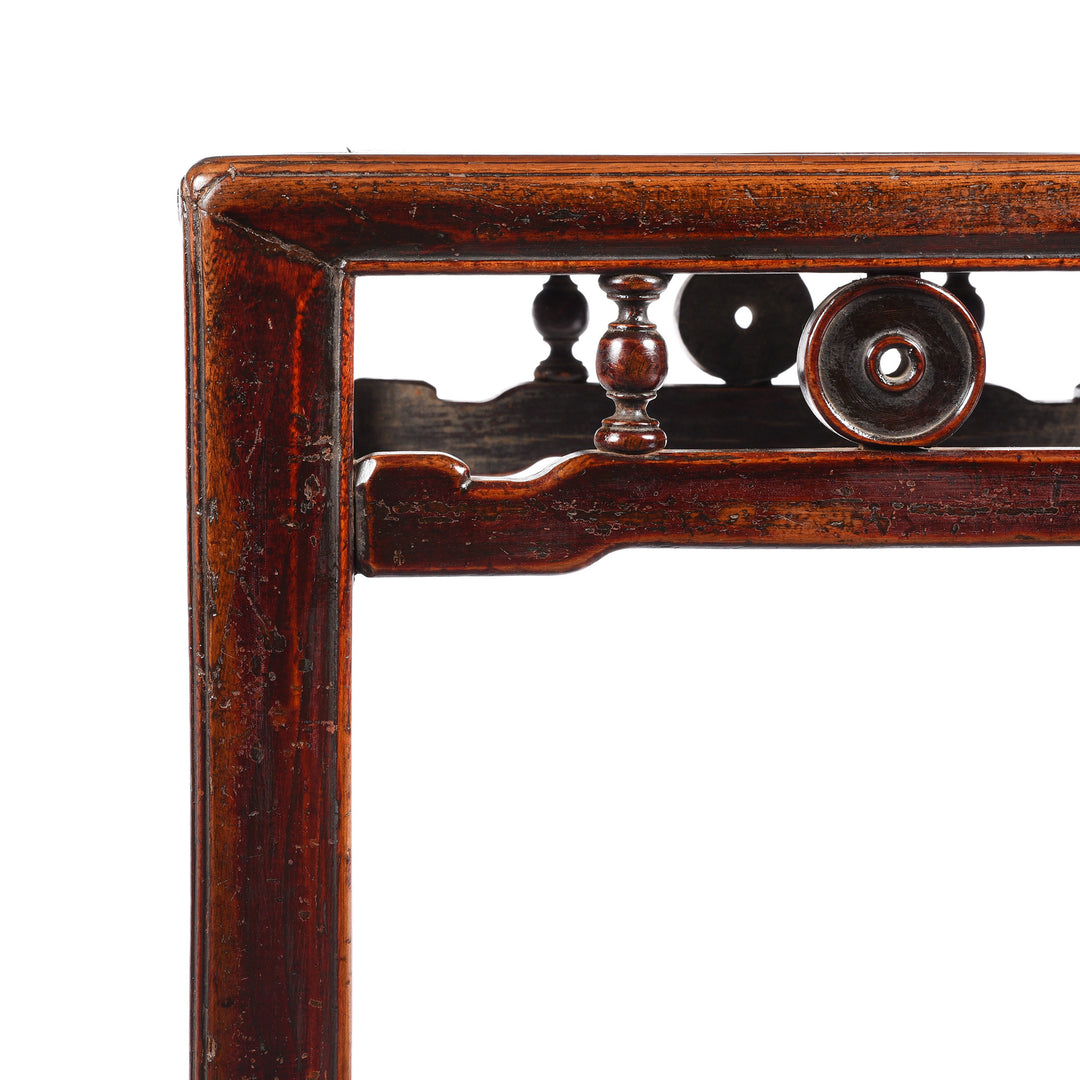 Burgundy Lacquer Antique Chinese Stool | Indigo Antiques
