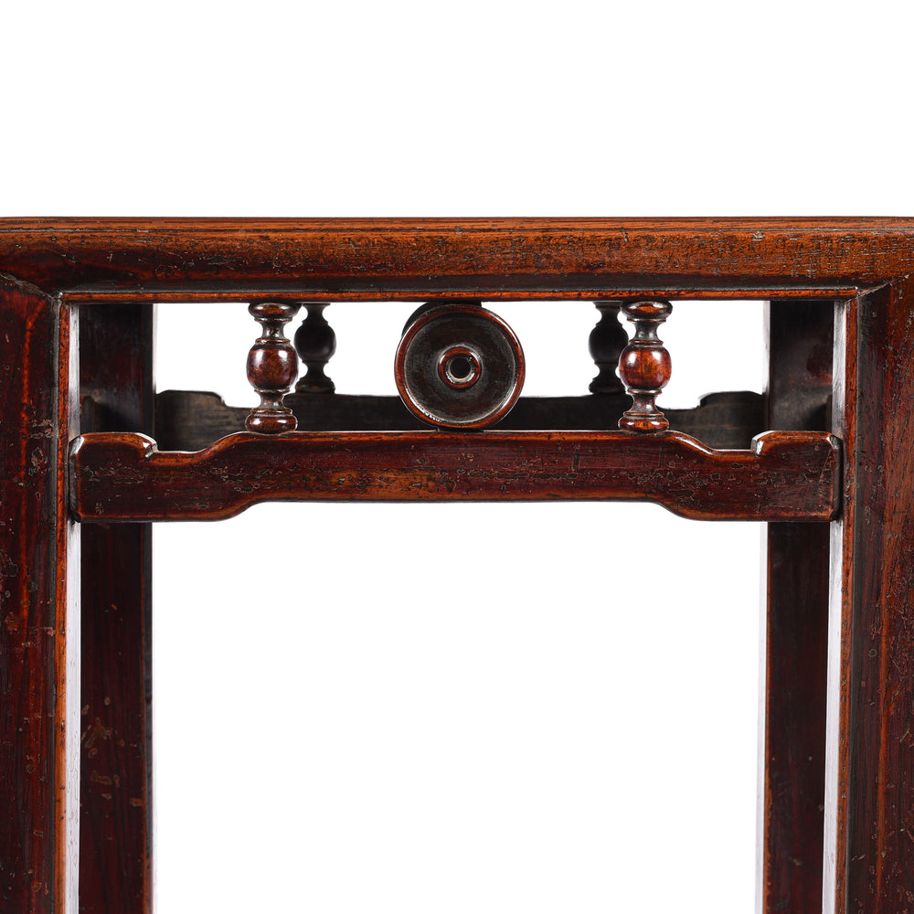 Burgundy Lacquer Antique Chinese Stool | Indigo Antiques