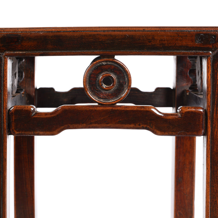 Stretcher Detail From A Burgundy Lacquer Antique Chinese Stool | Indigo Antiques