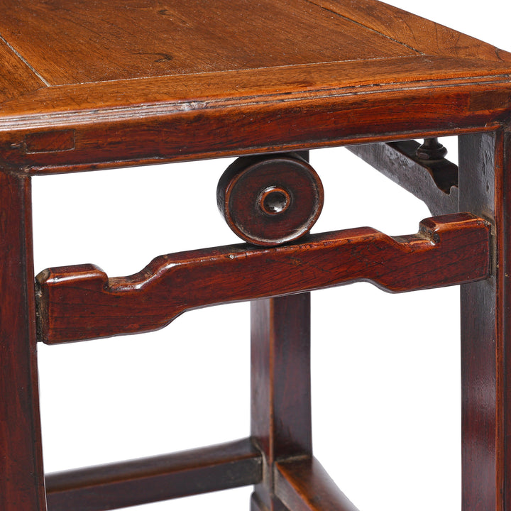 Detail From Chinese Red Elm Side Table From Jiangsu Province - 19thC | Indigo Antiques
