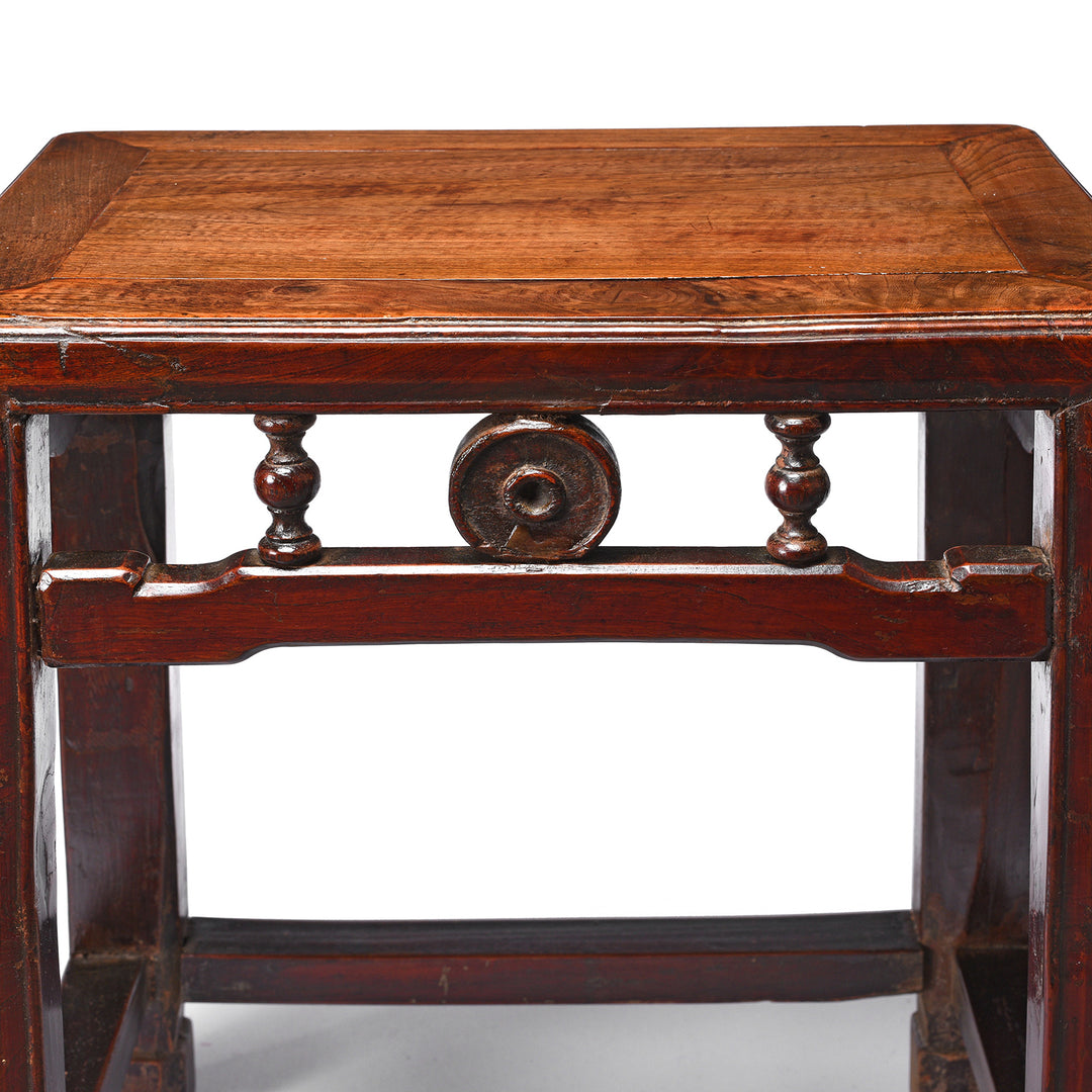 Detail From Chinese Red Elm Side Table From Jiangsu Province - 19thC | Indigo Antiques