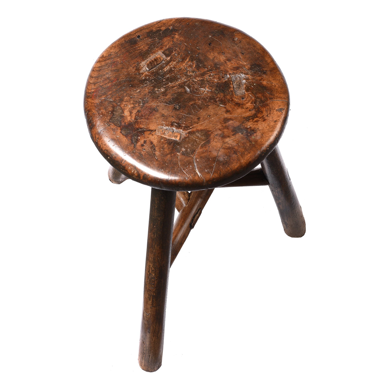 Antique Farmhouse Elm Stool From Shanxi - 19th Century | Indigo Antiques