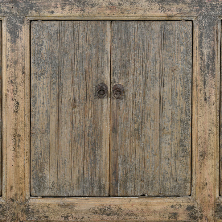 Door Detail From Antique 6 Door Elm Sideboard From Mongolia - 19th Century | Indigo Antiques