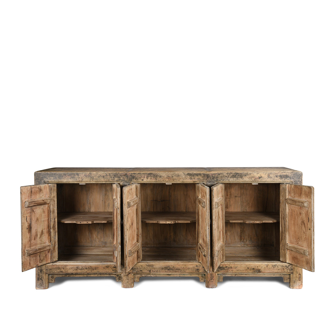Interior Of Antique 6 Door Elm Sideboard From Mongolia - 19th Century | Indigo Antiques