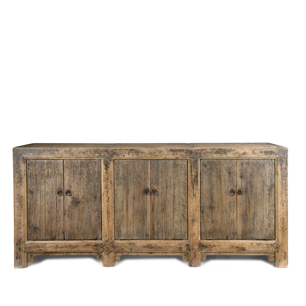6 Door Elm Sideboard From Mongolia - 19th Century