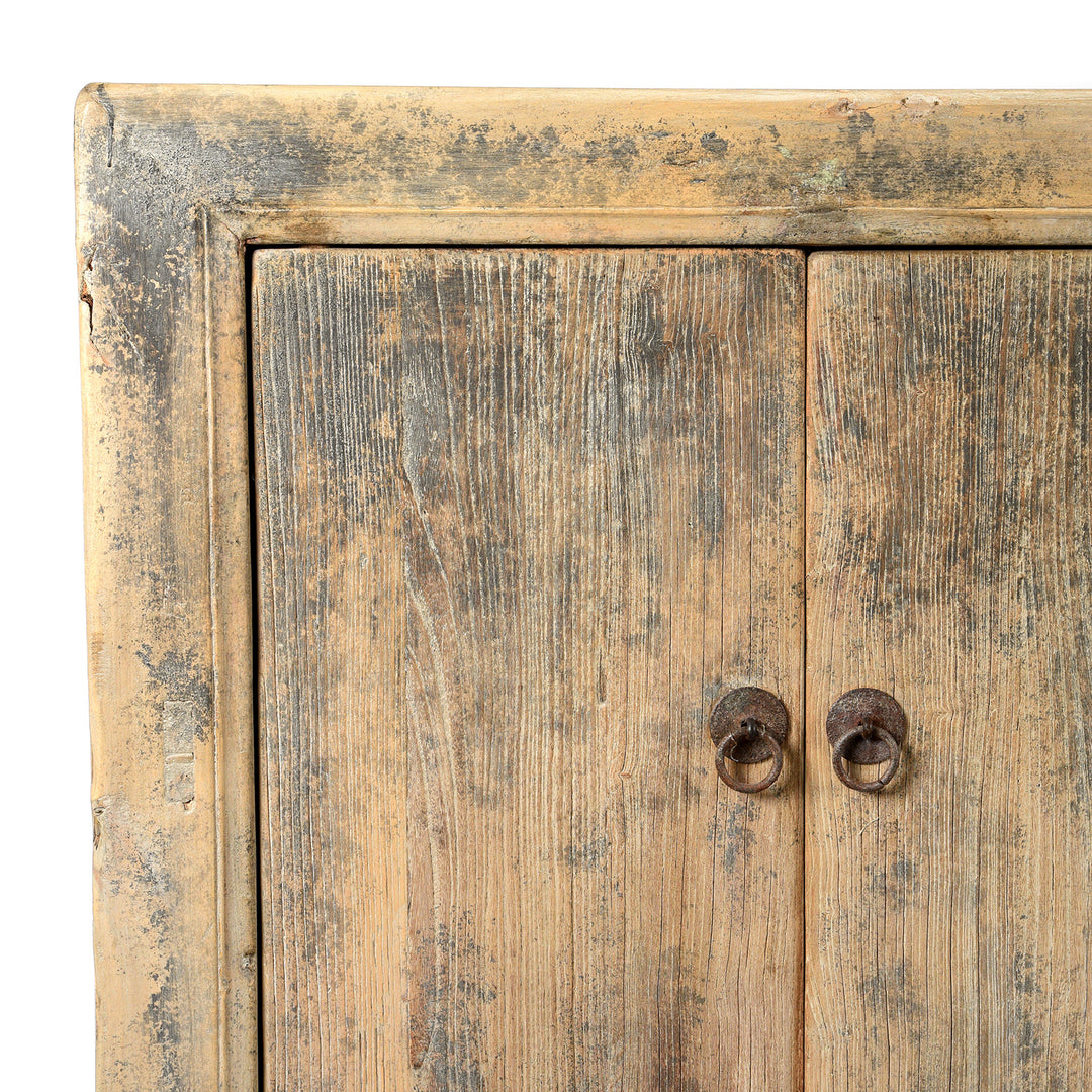 Corner Detail From Antique 6 Door Sideboard From Mongolia - Elm - 19th Century | Indigo Antiques