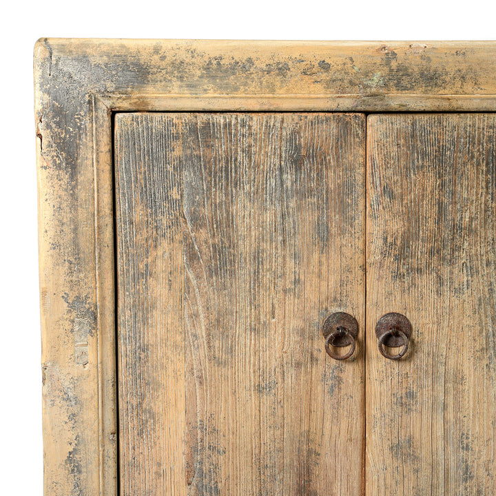 Corner Detail From Antique 6 Door Sideboard From Mongolia - Elm - 19th Century | Indigo Antiques