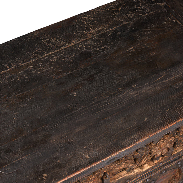 2 Drawer Elm Coffer Table From Shanxi Province - 18thC
