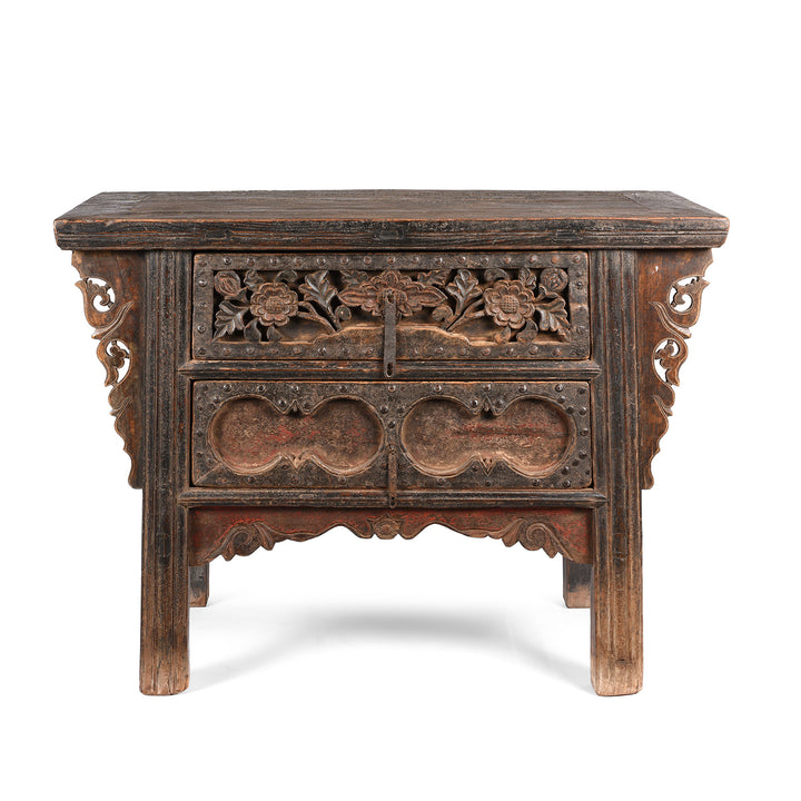 2 Drawer Elm Wine Table From Shanxi Province - Early 19thC | Indigo Antiques