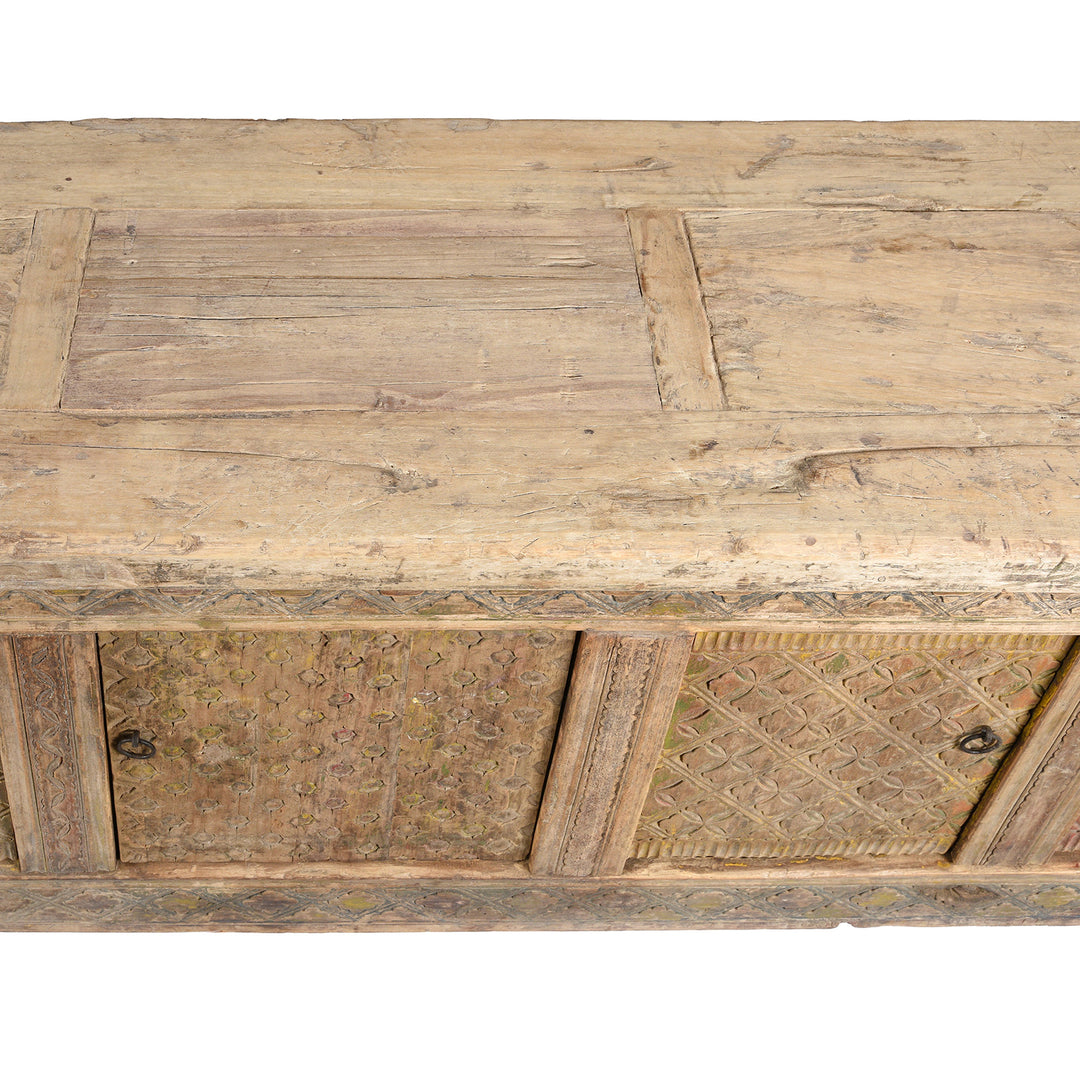 Surface Detail From Carved Low Sideboard From Xinjiang - 19thC | Indigo Antiques
