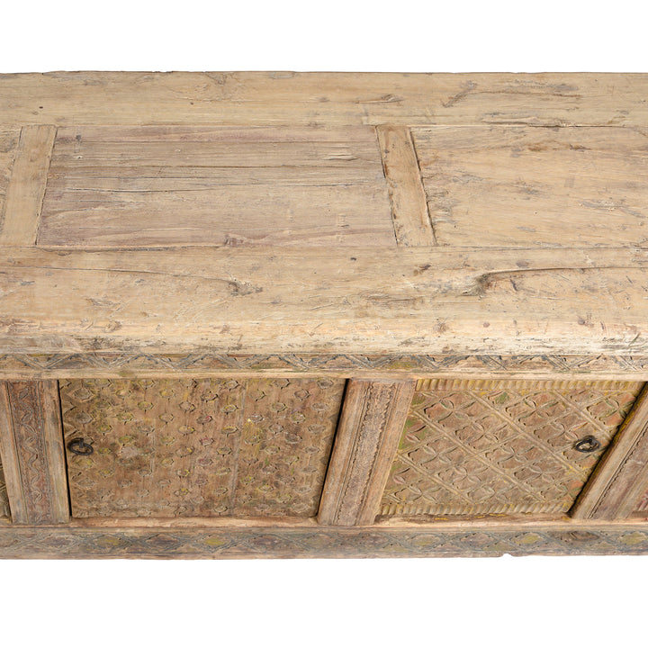 Surface Detail From Carved Low Sideboard From Xinjiang - 19thC | Indigo Antiques