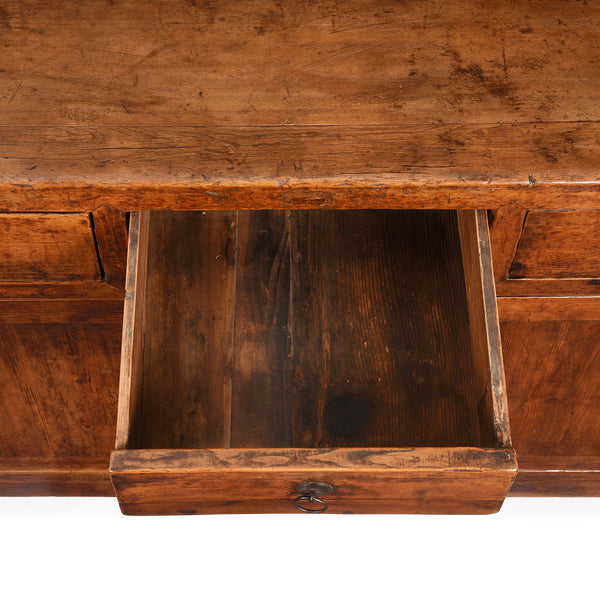 5 Drawer Cypress Wood Sideboard From Shanxi - 19thC