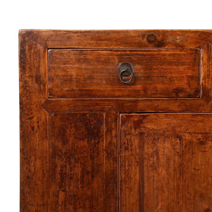 Corner Detail From 5 Drawer Cypress Wood Sideboard From Shanxi - 19thC | Indigo Antiques