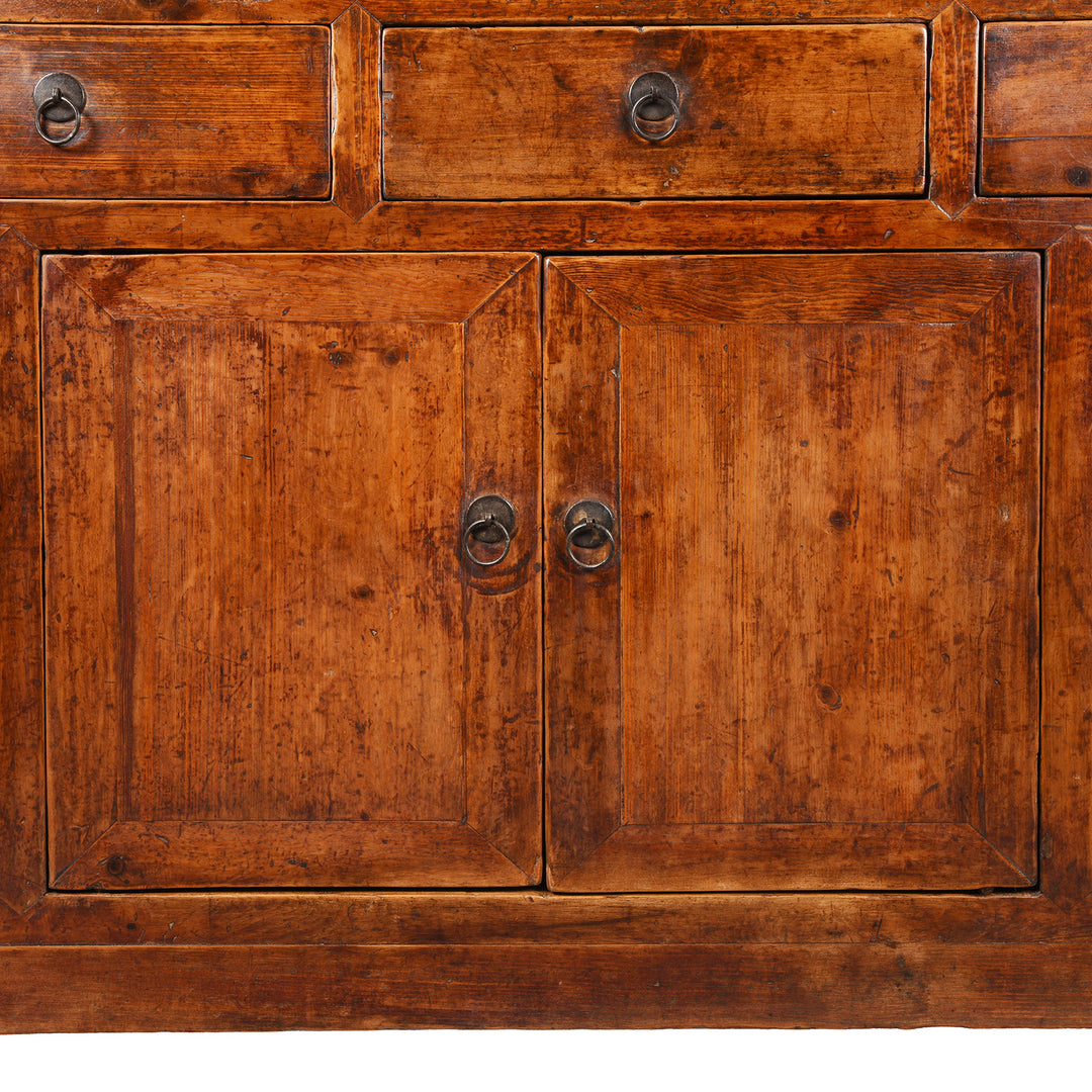 Doors Detail From 5 Drawer Cypress Wood Sideboard From Shanxi - 19thC | Indigo Antiques