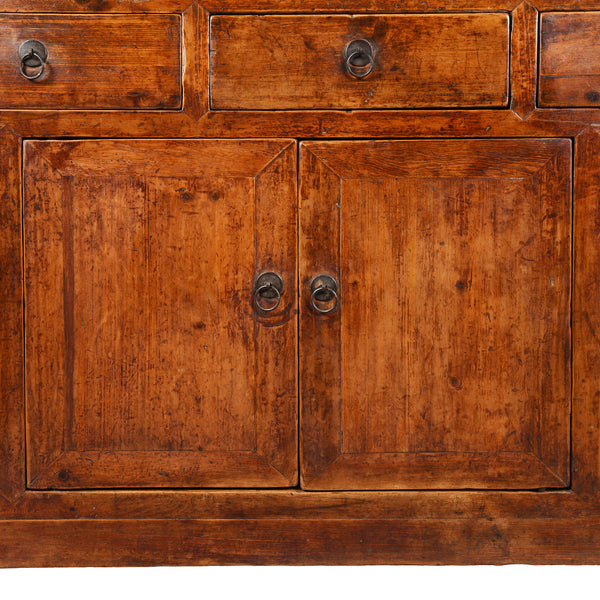 5 Drawer Cypress Wood Sideboard From Shanxi - 19thC