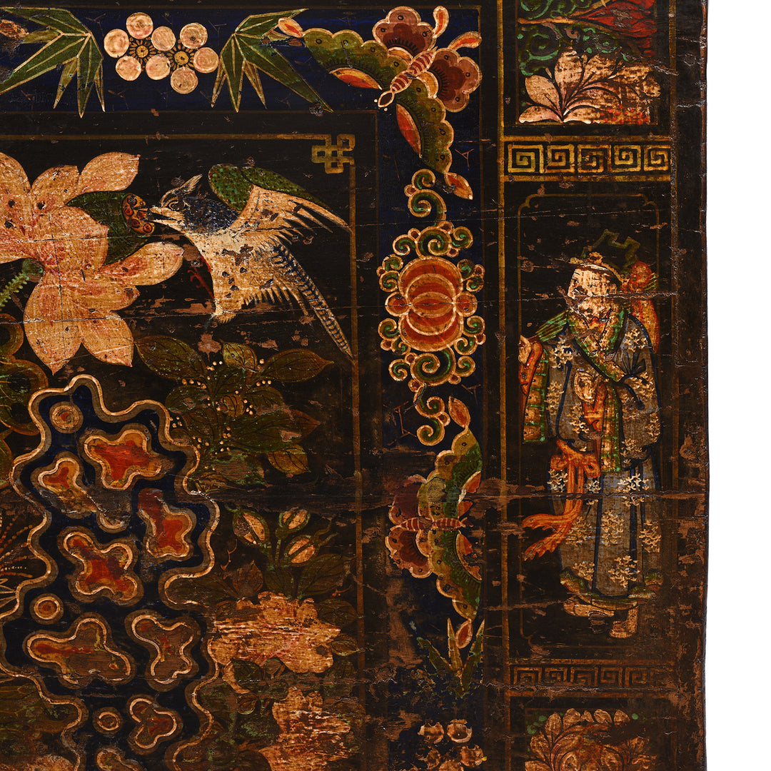 Paintwork Detail From Painted Opera Chest from Shanxi - 19thC | INDIGO ANTIQUES