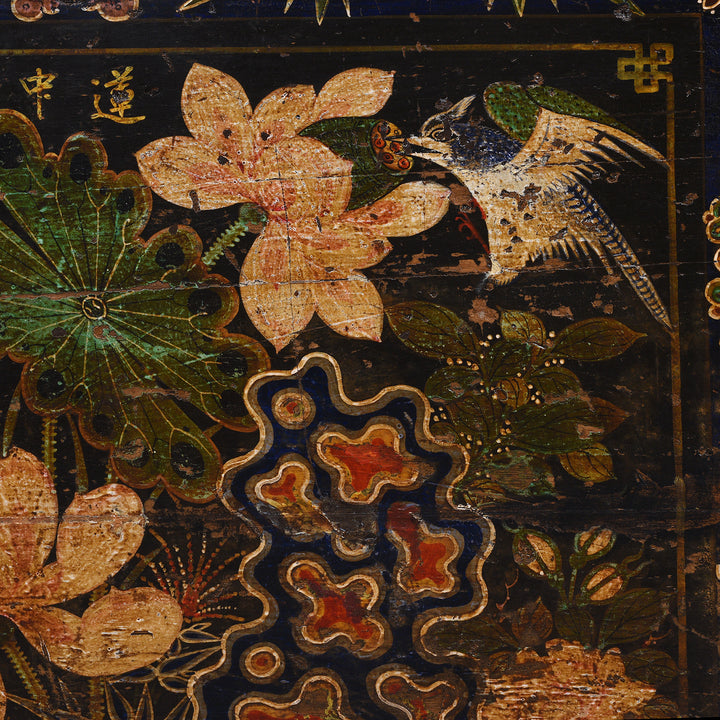 Paintwork Detail From Painted Opera Chest from Shanxi - 19thC | INDIGO ANTIQUES