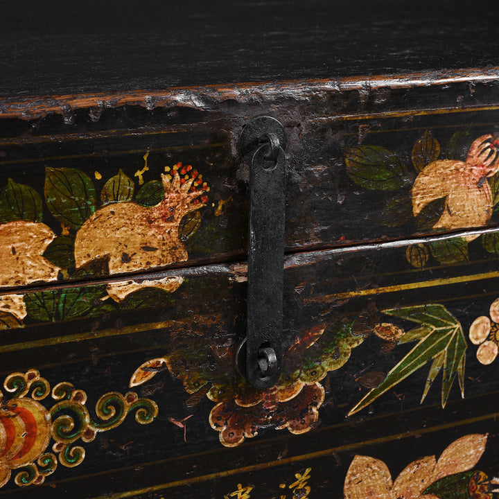 Latch Detail From Painted Opera Chest from Shanxi - 19thC | INDIGO ANTIQUES