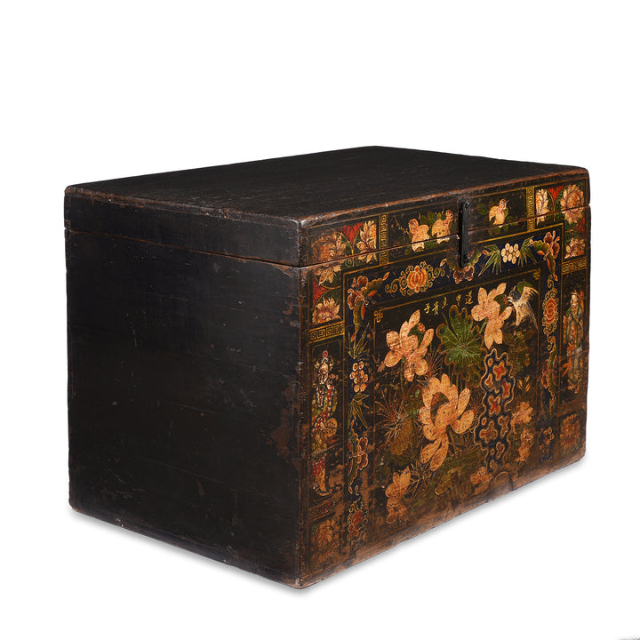 Angled View From Painted Opera Chest from Shanxi - 19thC | INDIGO ANTIQUES