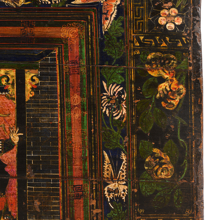 Paintwork Detail From Antique Painted Opera Chest From Shanxi - 19th Century | INDIGO ANTIQUES
