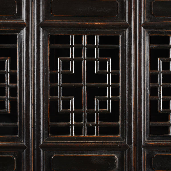 Black Lacquer Noodle Cabinet From Tianjin - 19th Century