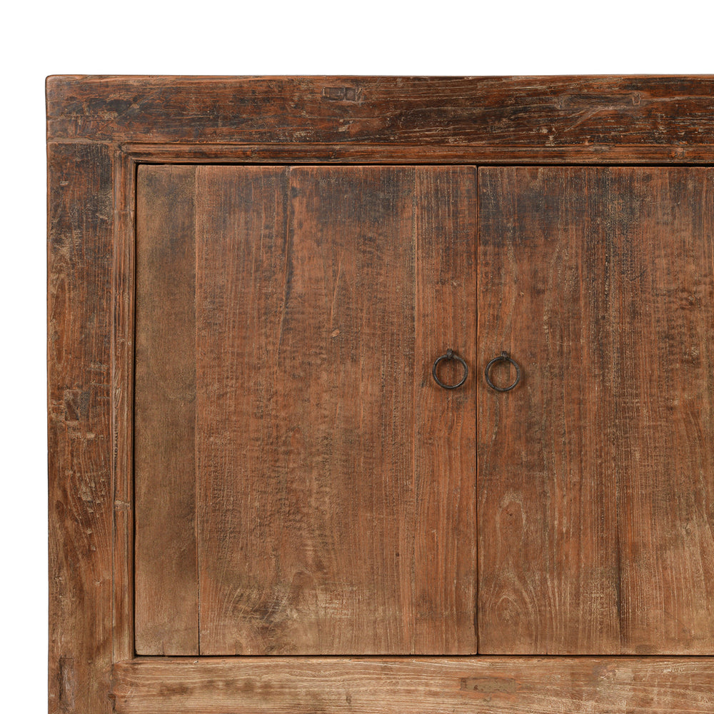 Corner Detail From Antique 4 Door Elm Sideboard From Shanxi - 19th Century | Indigo Antiques