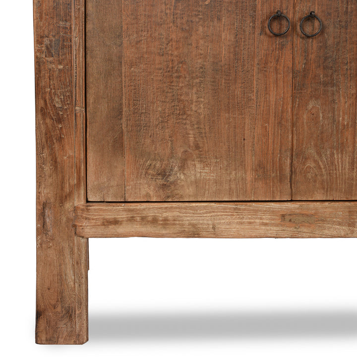 Leg Detail From Antique 4 Door Elm Sideboard From Shanxi - 19th Century | Indigo Antiques