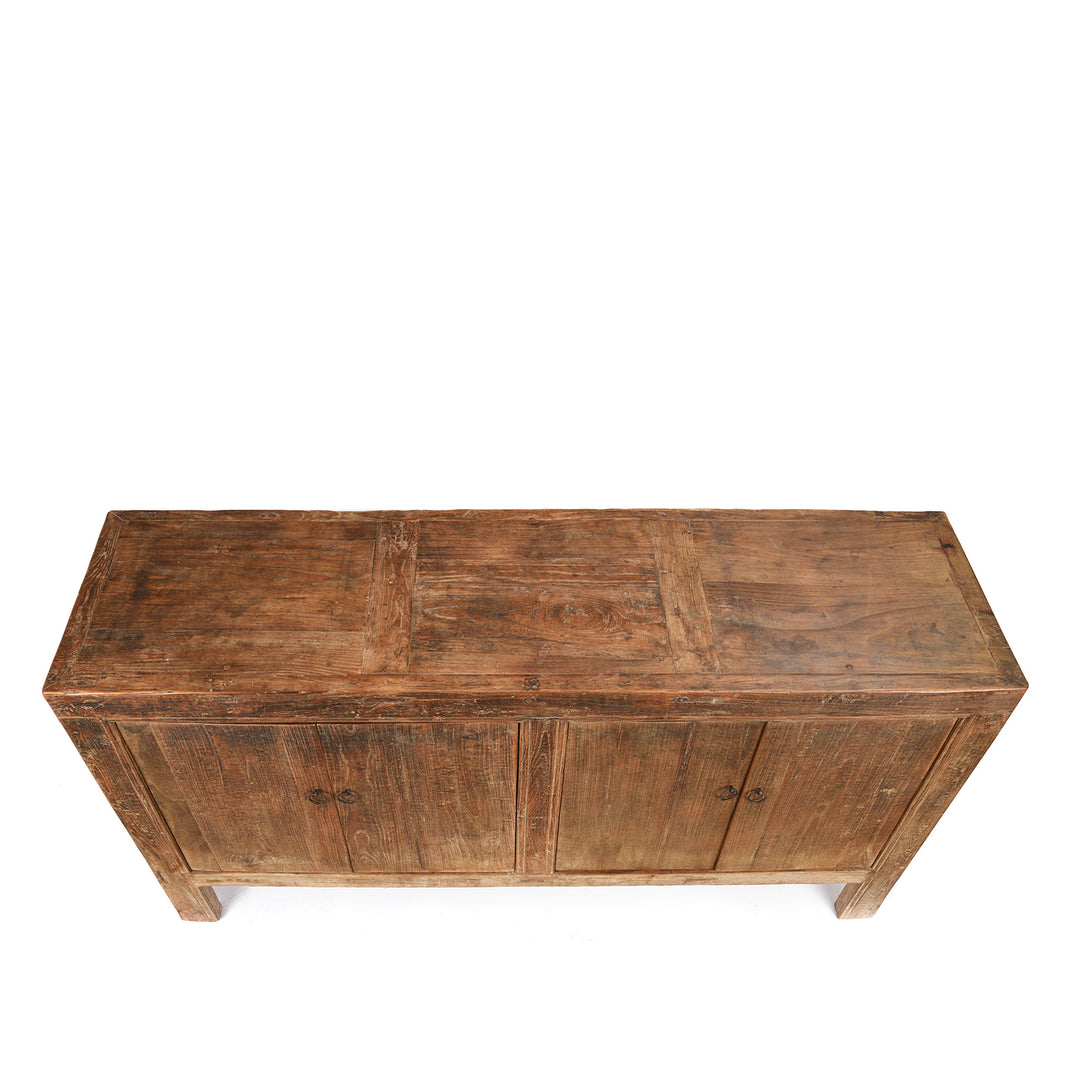 Top Down View Of Antique 4 Door Elm Sideboard From Shanxi - 19th Century | Indigo Antiques