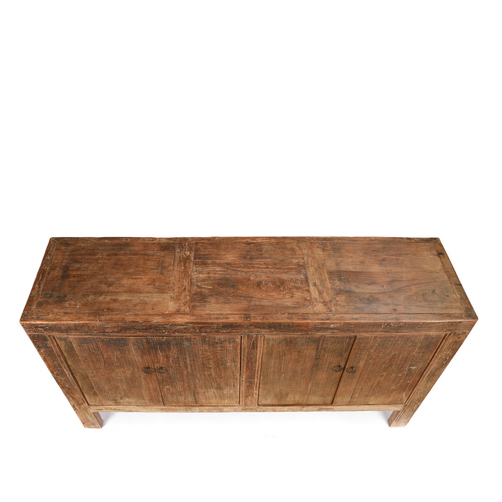 Top Down View Of Antique 4 Door Elm Sideboard From Shanxi - 19th Century | Indigo Antiques
