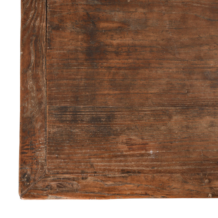 Top Corner Detail From Antique 4 Door Elm Sideboard From Shanxi - 19th Century | Indigo Antiques
