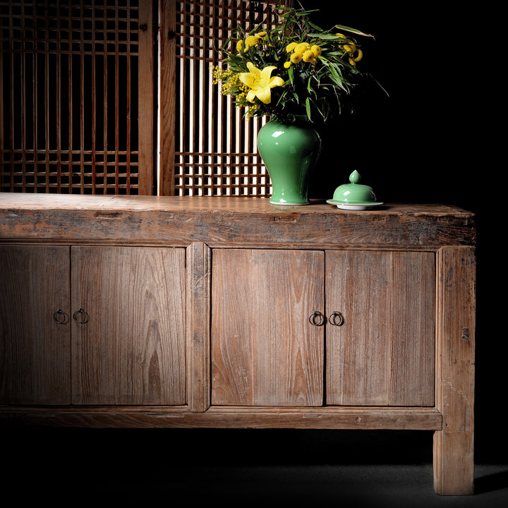 4 Door Rustic Elm Sideboard From Shanxi - 19thC | Indigo Antiques