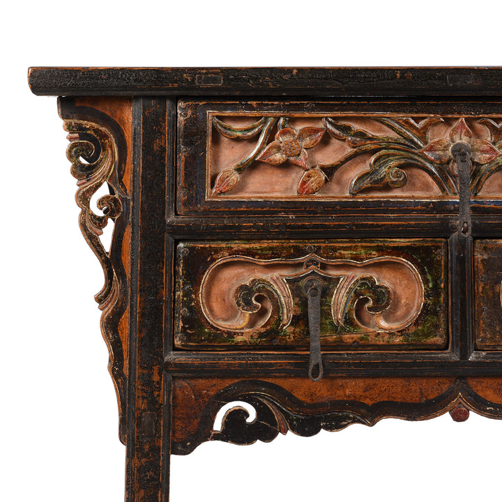 Corner Detail From Coffer Table From Gansu Province - 19thC | Indigo Antiques