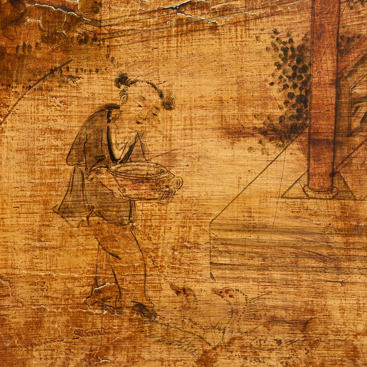 Detail From Painted Long Sideboard From Qinghai Province - 19thC | Indigo Antiques