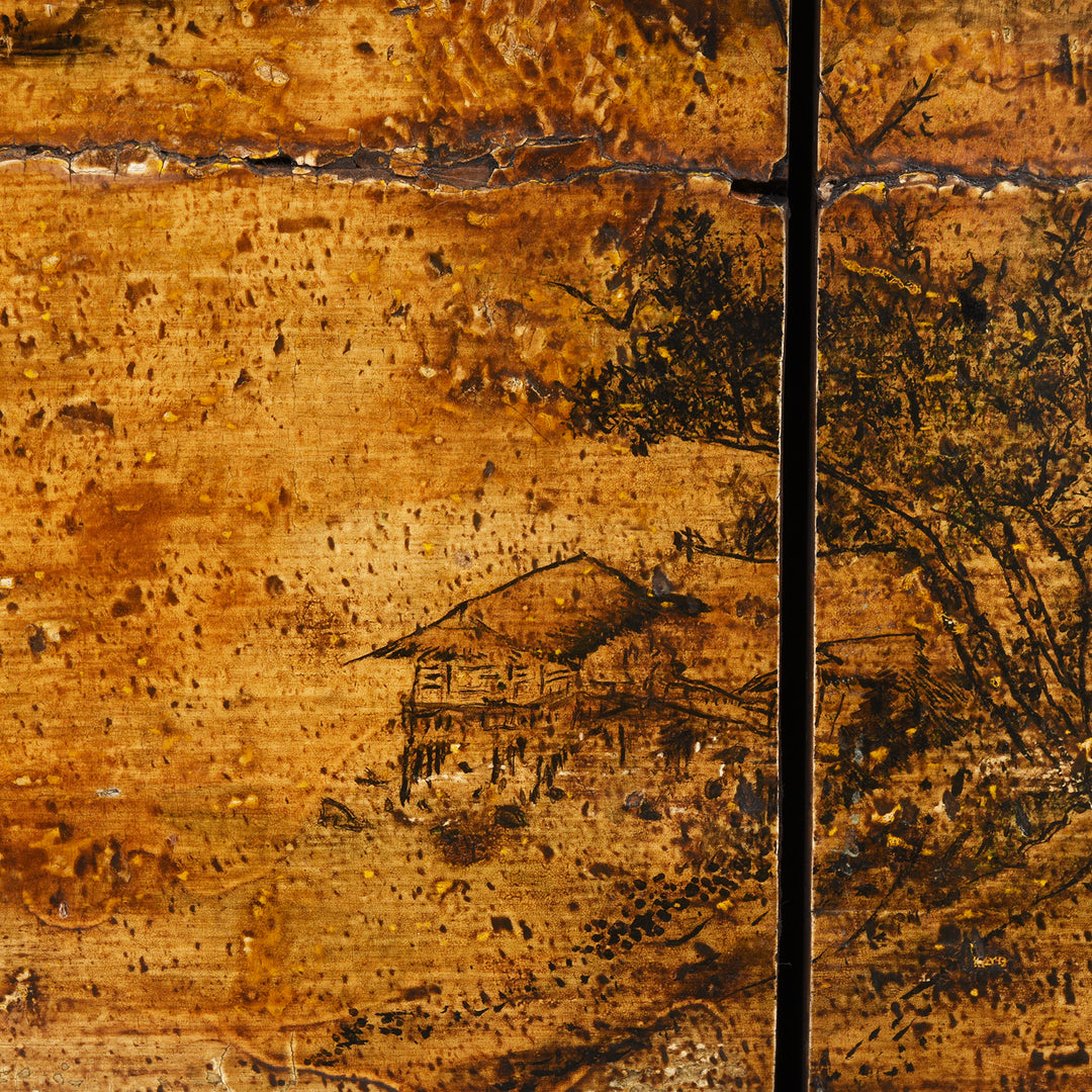 Detail From Painted Long Sideboard From Qinghai Province - 19thC | Indigo Antiques