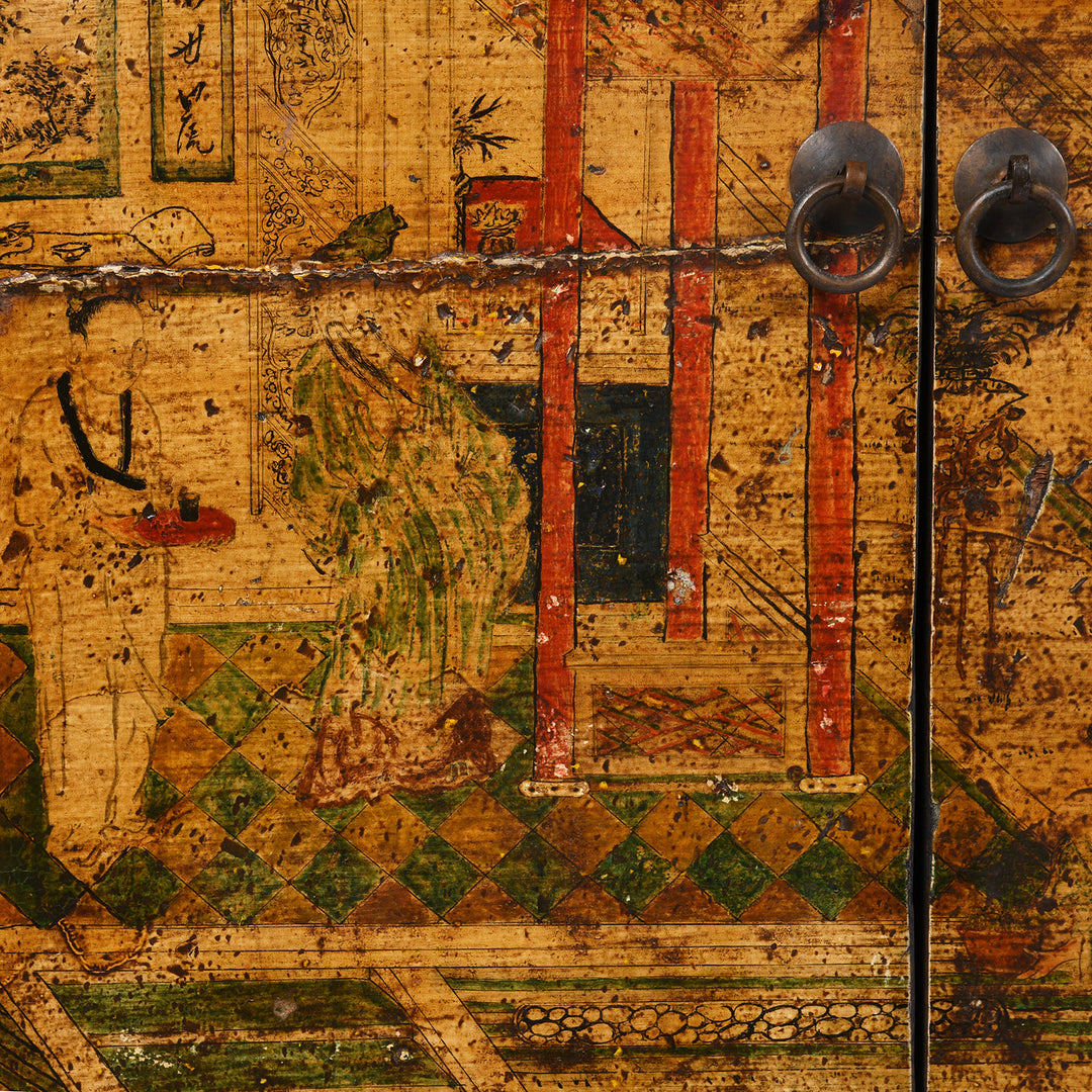 Detail From Painted Long Sideboard From Qinghai Province - 19thC | Indigo Antiques