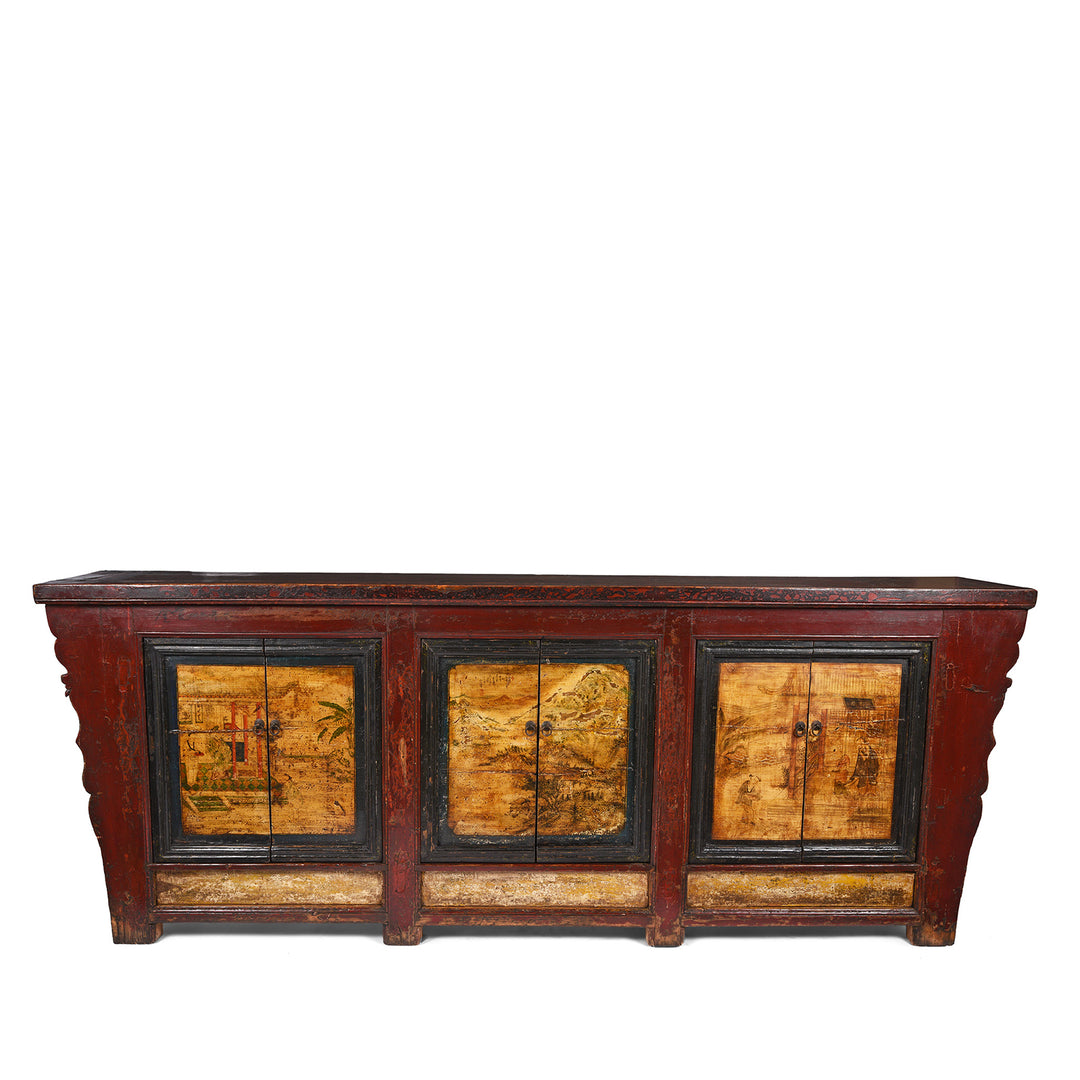 Painted Long Sideboard From Qinghai Province - 19thC | Indigo Antiques
