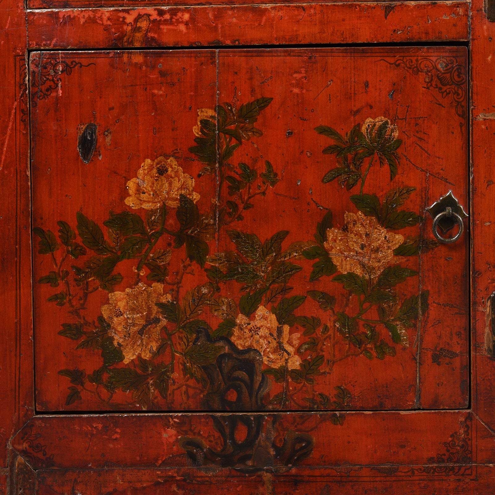 Antique Chinese Red Lacquer Painted Qinghai Sideboard - 19thC | Indigo Antiques