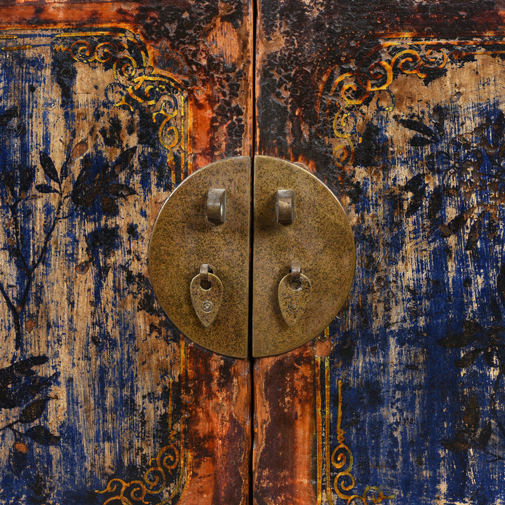 Latch Detail From Painted Antique Qinghai Sideboard - 19thC | Indigo Antiques