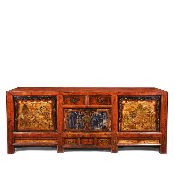 Antique Painted Qinghai Sideboard Made from Pine - 19thC | Indigo Antiques