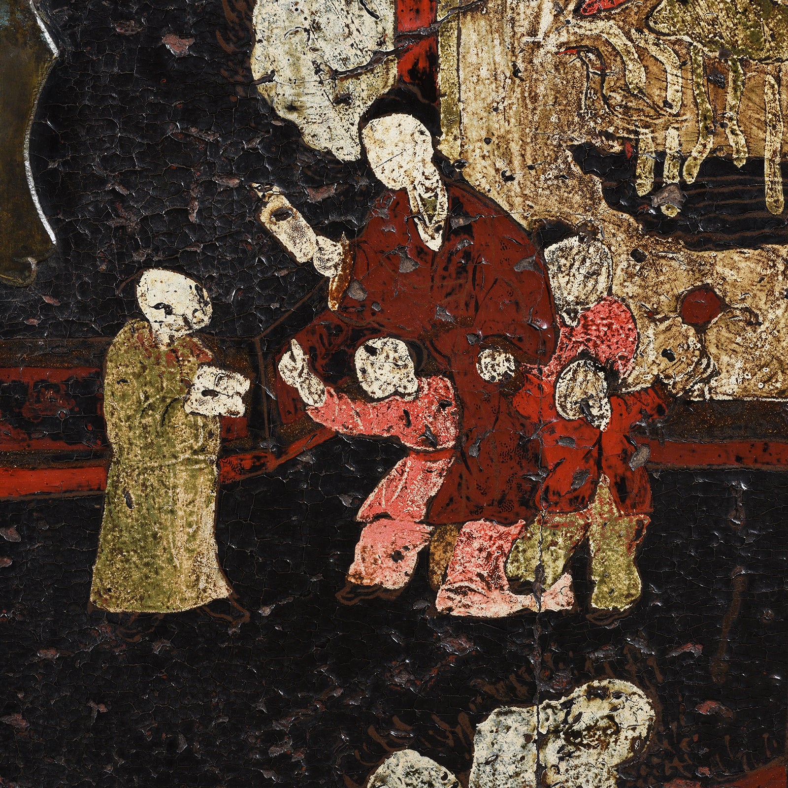 Detail From Black Lacquer Sideboard From Shanxi - 18thC | Indigo Antiques